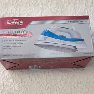 Sunbeam Simple Press Iron - Blue and White